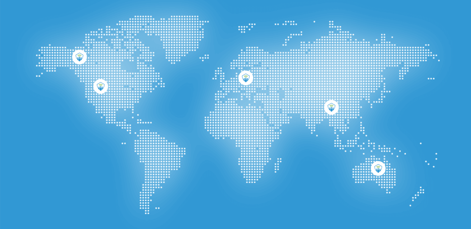 Map of the world with TeamAlert logos in Canada, United States, Europe, Asia, and Australia signifying where TeamAlert is being used across the world
