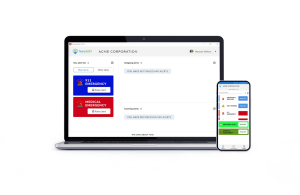 Screenshot of TeamAlert’s panic button interface for therapists.