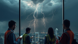 Employees using emergency alerts to coordinate safely during severe weather
